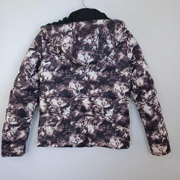 The Kooples Down Puffef Jacket Black White Winter Ski Coat Womens X Small - Picture 3 of 12